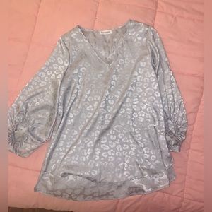 First Love By Lovelyn silver leopard blouse
